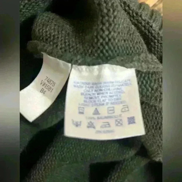 Lands End Heavy Knit Crew Neck Olive Green Sweater Women’s Size XL - Picture 6 of 6